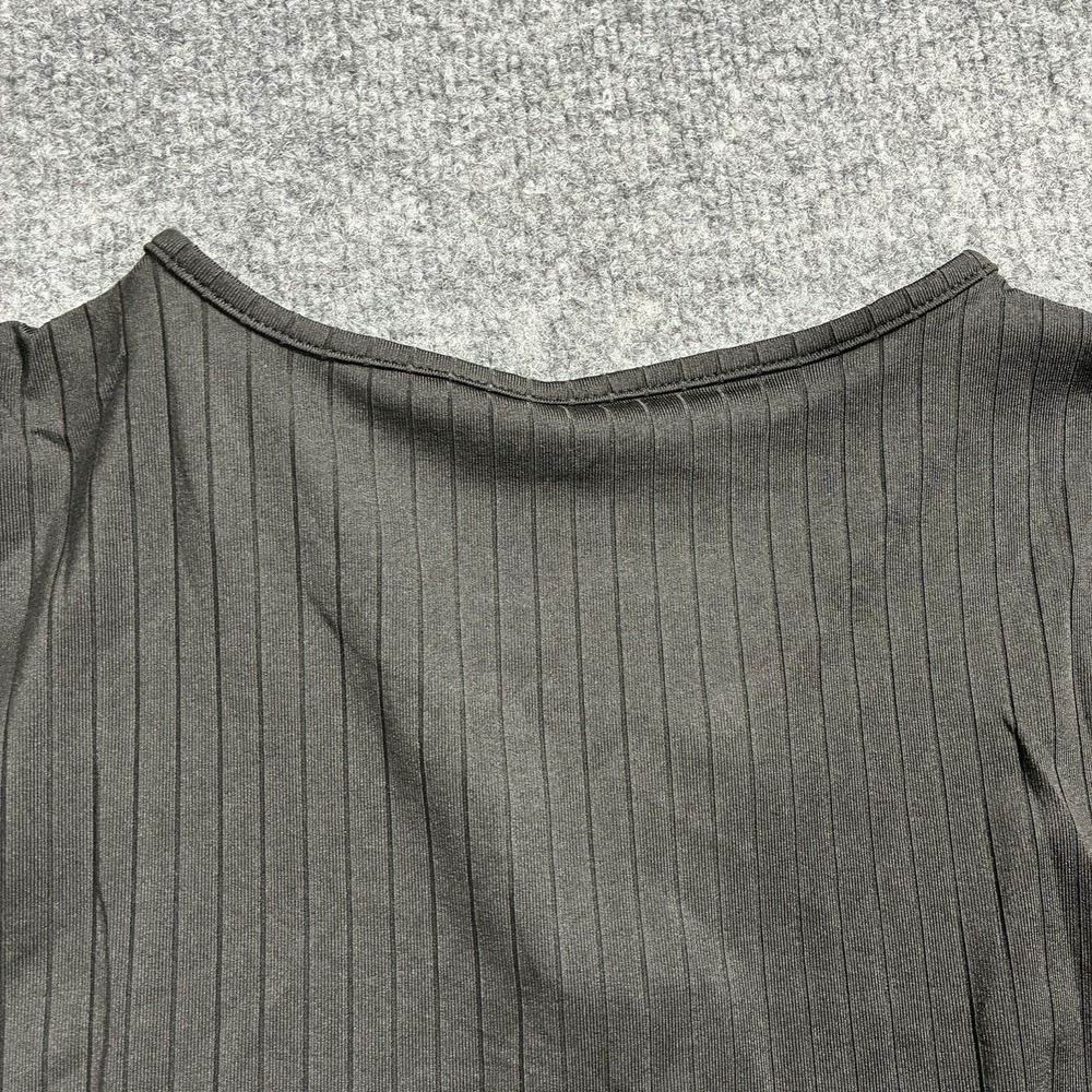 Anyshow Black Ribbed Sleeveless Ruffle Hem Mini Dress Size Small Boho LBD - Picture 12 of 16
